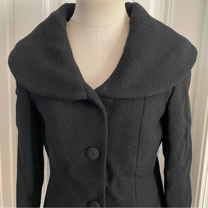 NEW without tags Ann Taylor 6 Black Textured 100% Virgin Wool Coat Blazer $198